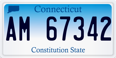 CT license plate AM67342