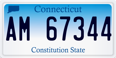 CT license plate AM67344