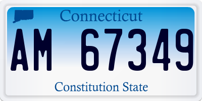 CT license plate AM67349