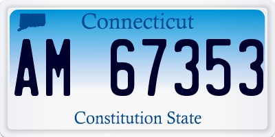CT license plate AM67353