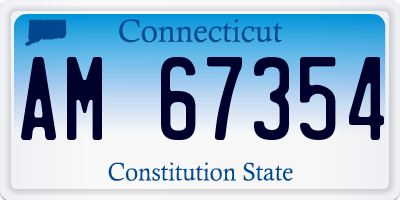CT license plate AM67354