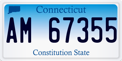 CT license plate AM67355