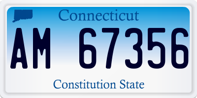 CT license plate AM67356