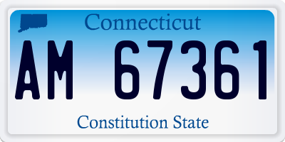 CT license plate AM67361