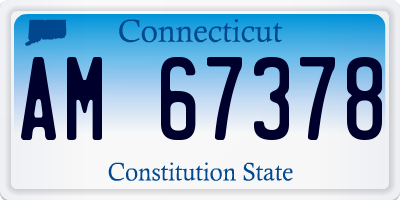 CT license plate AM67378