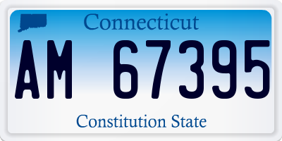 CT license plate AM67395