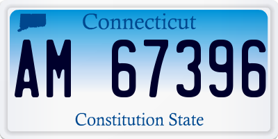 CT license plate AM67396