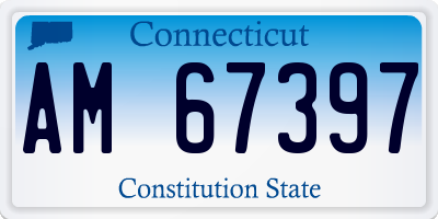 CT license plate AM67397