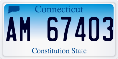 CT license plate AM67403