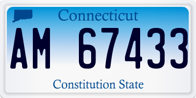 CT license plate AM67433
