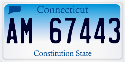 CT license plate AM67443