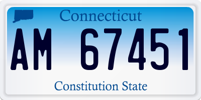 CT license plate AM67451
