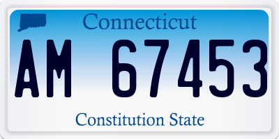 CT license plate AM67453