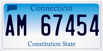 CT license plate AM67454