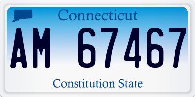 CT license plate AM67467