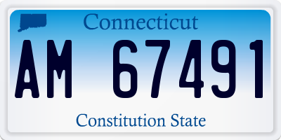 CT license plate AM67491