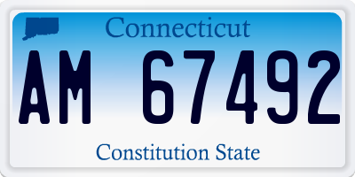 CT license plate AM67492
