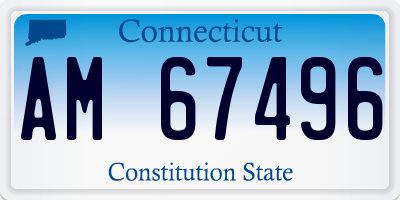 CT license plate AM67496