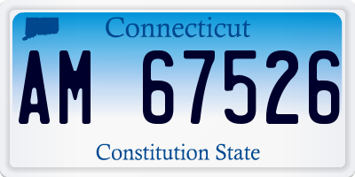 CT license plate AM67526