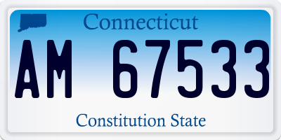 CT license plate AM67533