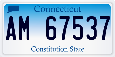 CT license plate AM67537