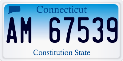 CT license plate AM67539