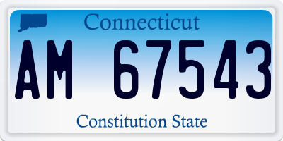 CT license plate AM67543
