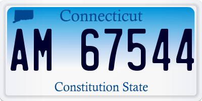 CT license plate AM67544