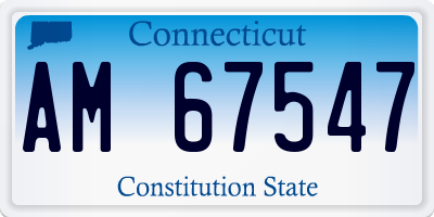 CT license plate AM67547