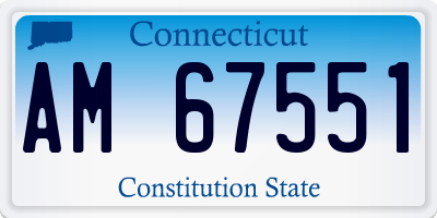 CT license plate AM67551
