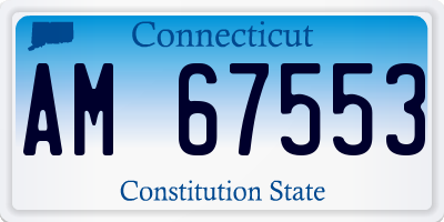 CT license plate AM67553