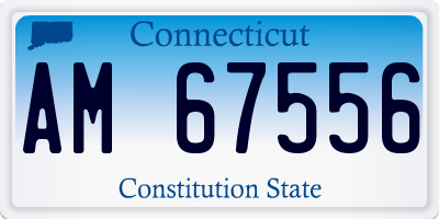 CT license plate AM67556