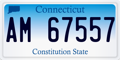 CT license plate AM67557