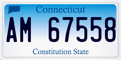 CT license plate AM67558