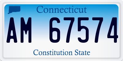 CT license plate AM67574