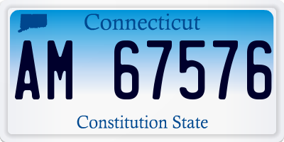 CT license plate AM67576
