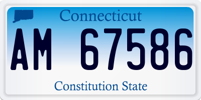 CT license plate AM67586