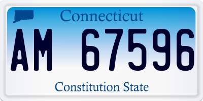 CT license plate AM67596