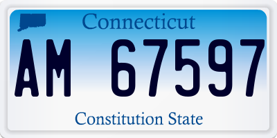 CT license plate AM67597