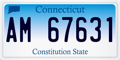 CT license plate AM67631