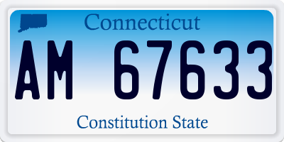 CT license plate AM67633