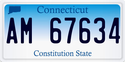 CT license plate AM67634