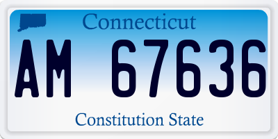 CT license plate AM67636