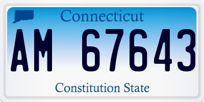 CT license plate AM67643