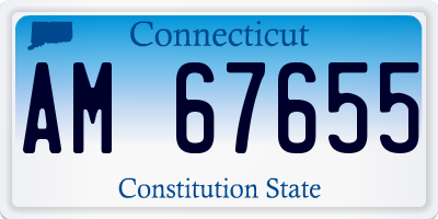 CT license plate AM67655