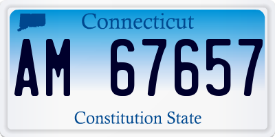 CT license plate AM67657