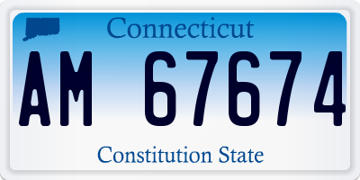 CT license plate AM67674