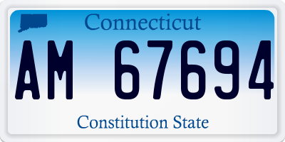 CT license plate AM67694