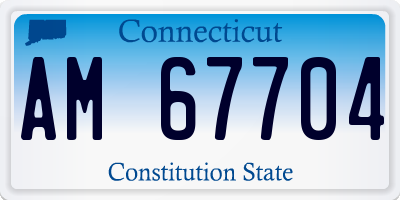 CT license plate AM67704