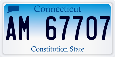 CT license plate AM67707